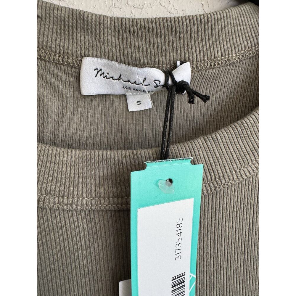 NWT Michael Stars Olive Green Ultra Rib Katie Bodycon Dress Womens S Date Night - Picture 4 of 7